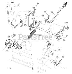 RedMax YT 1846 (960430235-00) - RedMax 46" Yard Tractor, 18hp (2017-05) MOWER LIFT / DECK LIFT