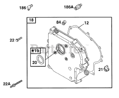 Briggs & Stratton 176432-0113-01 - Briggs & Stratton Horizontal Engine Crankcase Cover