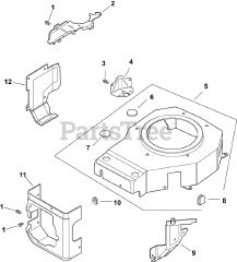 Kohler CV493-27512 - Kohler Command PRO Engine, Basic Version, 18hp, 13.4kW Blower Housing &amp; Baffles 6-27-143