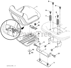 Poulan Pro PB 26H54 YT (960420110-00) - Poulan Pro Lawn Tractor (2009-12) Seat Assembly