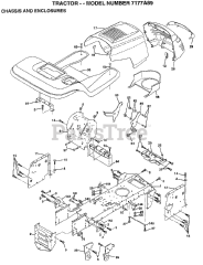 Electrolux/AYP 7177 A89 - Electrolux/AYP Lawn Tractor (1998) CHASSIS AND ENCLOSURES