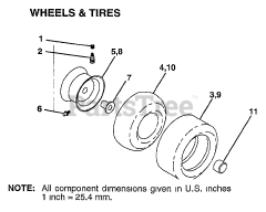 Electrolux/AYP Y GT 18H46 A - Electrolux/AYP Garden Tractor (1997) WHEELS AND TIRES