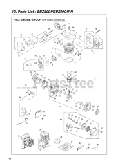 RedMax EBZ 8001 RH - RedMax Backpack Blower (SN: 60600101 - 61201407)