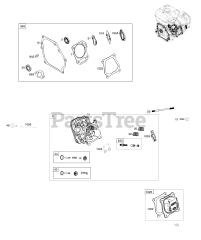 Briggs & Stratton 13U232-0016-01 - Briggs & Stratton Horizontal Engine Cylinder Head, Gasket Sets