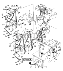 MTD 314-610E000 - MTD Snow Thrower (1994) Engine And Pulley Assembly