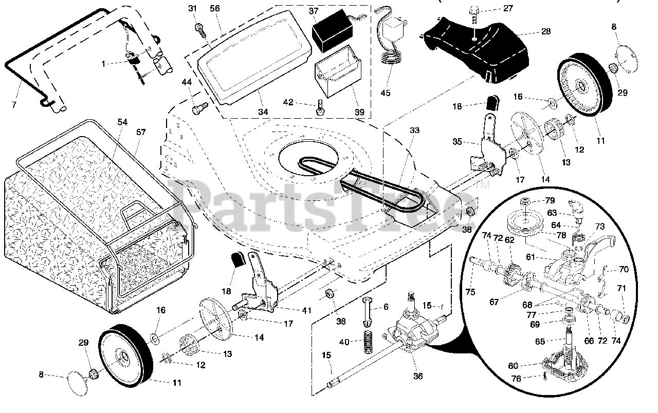 Poulan Pro XT 625Y22RKP (96142004301) Poulan Pro XT WalkBehind Mower (200804) Drive Parts