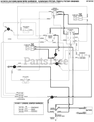 Snapper Pro S 125XT (5901629) - Snapper Pro S125XT Series 52" Zero-Turn Mower, 23hp Kawasaki Electrical Schematic - Cranking Circuit - S/N: 2017954955 &amp; Below