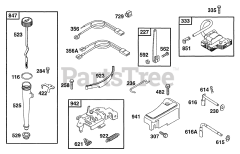 Briggs & Stratton 133702-0145-01 - Briggs & Stratton Vertical Engine OilFill,Controls,Brake,Elect