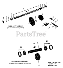 Troy-Bilt 20594 - Troy-Bilt Pony III Rear-Tine Tiller (SN: S101751 - S164132) WHEEL &amp; TILLER SHAFT ASSEMBLIES