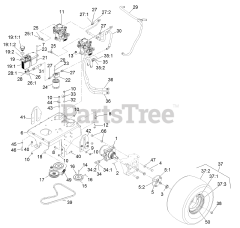 Exmark VTS691CKA48400 - Exmark 48" Vantage S-Series Stand-On Mower, Kawasaki FX691V (SN: 315000000 - 315999999) (2015) Ground Drive Assembly
