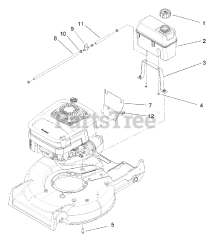 Exmark M216KASPC - Exmark 21" Metro Self-Propelled Walk-Behind Mower, 6hp Kawasaki (SN: 440000 - 509999) (2004) Fuel Line And Tank Assembly
