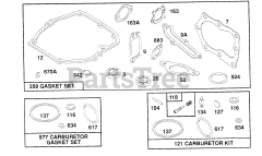 Briggs & Stratton 126802-4402-01 - Briggs & Stratton Vertical Engine Gasket Sets