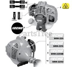 Echo SRM-225 - Echo String Trimmer (SN: S89413001001 - S89413999999) Labels