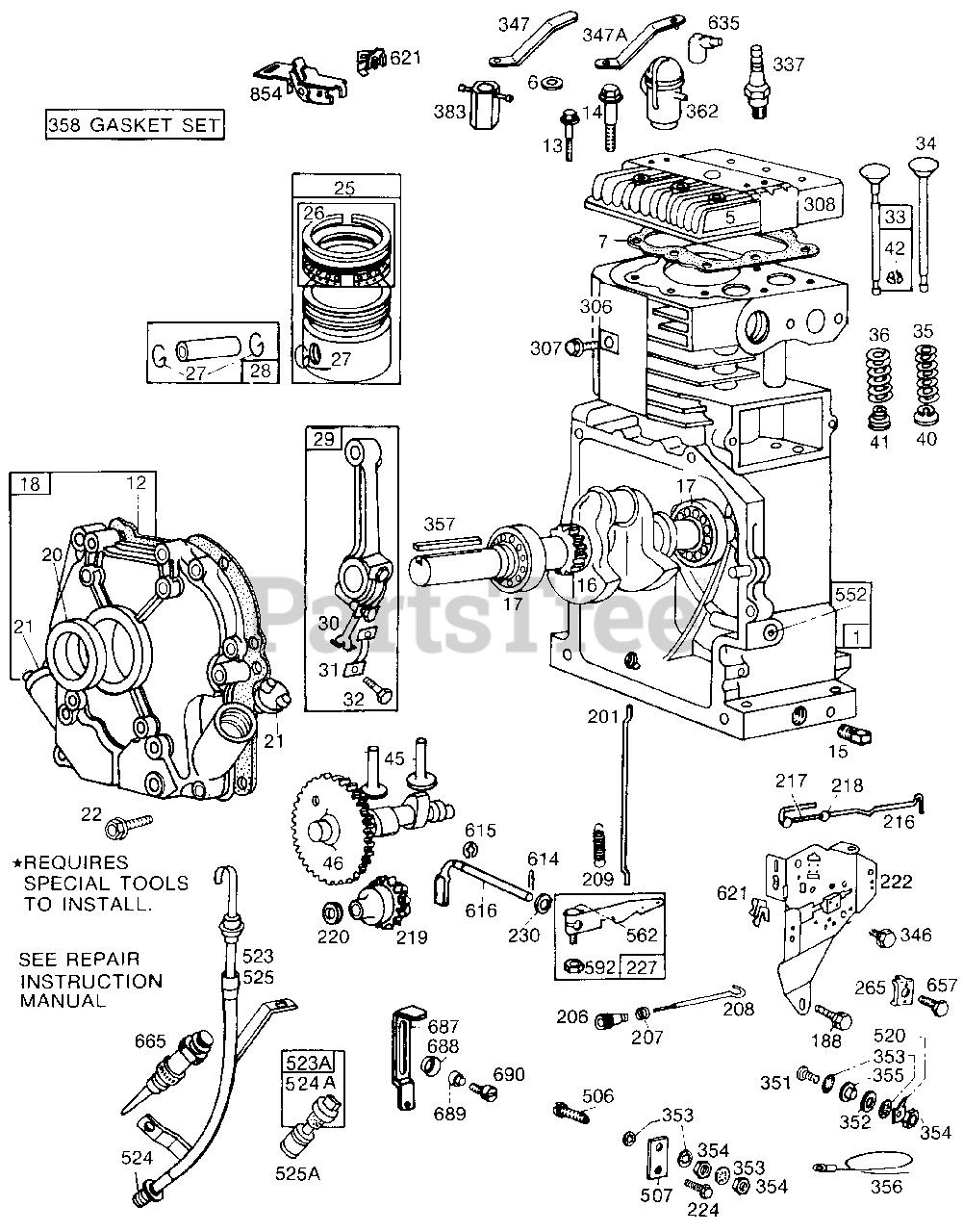 Briggs & Stratton 195437029201 Briggs & Stratton Horizontal Engine