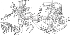 Honda ES3500 K1 A (ES3500) - Honda Generator, Made in Japan (SN: ES3500-1100014 - ES3500-1129443) CYLINDER HEAD + CYLINDER