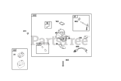Briggs & Stratton 359447-0118-E1 - Briggs & Stratton Horizontal Engine Carburetor Group