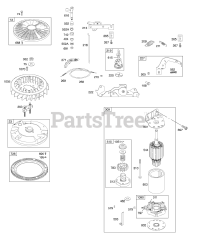Briggs & Stratton 407677-0232-E1 - Briggs & Stratton Vertical Engine Controls, Electric Starter, Flywheel