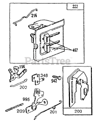 Cub Cadet 586 (252-586-100) - Cub Cadet Edger Engine (1992) B&amp;S 3 HP Control Bracket &amp; Governor Blade