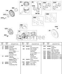 Briggs & Stratton 581447-0375-E2 - Briggs & Stratton Horizontal Engine Crankshaft, Piston, Rings, Flywheel