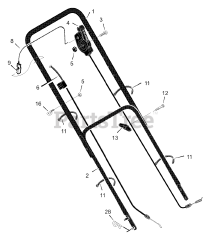 Murray 20645x92A - Murray 20" Walk-Behind Mower (2000) Handle Assembly