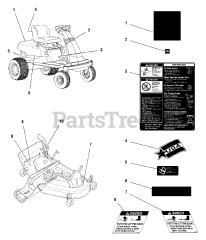 Simplicity 1693143 - Simplicity 44" Zero-Turn Mower, 16hp Decals - Safety &amp; Common