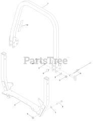 Toro 18740 TE - Toro 122cm Z Master Revolution Zero-Turn Mower (SN: 415162084 - 415299999) Roll-Over Protection System Assembly No. 161-3495