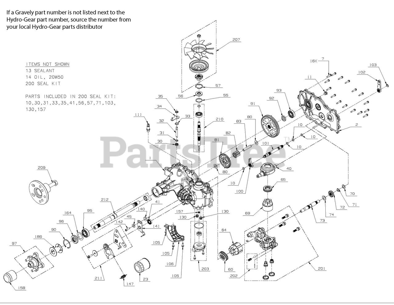 Gravely 04828500 Gravely 2800 Series HydroGear Transmission