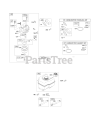 Briggs & Stratton 12D412-0100-E1 - Briggs & Stratton Horizontal Engine Carburetor Group, Fuel Tank Group, Kits/Gaskets - Carburetor