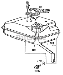 Cub Cadet 586 (252-586-100) - Cub Cadet Edger Engine (1992) B&amp;S 3 HP Fuel Tank Ass'y