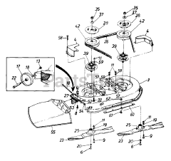 White Outdoor LT-125 (136L691F190) - White Outdoor 38" Lawn Tractor (1996) Deck And Chute Assembly