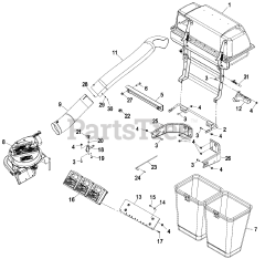 Exmark LZUV2B - Exmark Ultra Vac Twin Bagger for Lazer Z Mower (SN: 000850000 - 000919999) (2010) LZUV2B Assembly