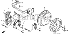 Honda GX360 K1 DD/A (GA01) - Honda Engine, Made in Japan (SN: GA01-1400001 - GA01-9999999) FLYWHEEL@IGNITION COIL