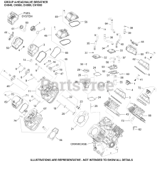 Kohler CH940-3004 - Kohler Command PRO Engine, Basic Version, 32.5hp, 999cc 04 CylinderHead/Breather