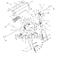 Ariens 921025 - Ariens 28" Power Brush, Subaru (SN: 042000 - 054999) Handlebars And Controls