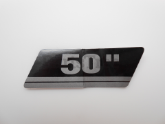 Simplicity 1706640 Decal, 50" Silver On Black With Stripe
