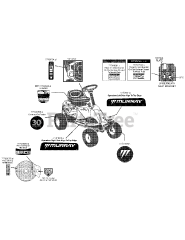 Murray 13AC26JD058 - Murray Lawn Tractor (2015) Label Map 13AC26JD058
