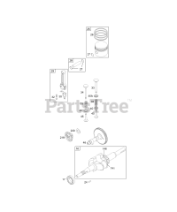 Briggs & Stratton 133432-1010-E2 - Briggs & Stratton Horizontal Engine Cam, Crankshaft, Piston Group, Valves