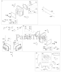 Briggs & Stratton 49M877-5598-G5 - Briggs & Stratton Vertical Engine Cylinder Head, Rocker Arm Cover, Intake Manifold