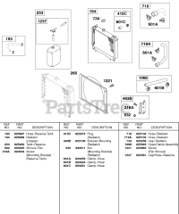 Briggs & Stratton 583447-0317-E2 - Briggs & Stratton Horizontal Engine Radiator, Hoses, Shroud