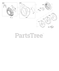 Briggs & Stratton 13H337-0118-B8 - Briggs & Stratton Horizontal Engine Blower Housing, Flywheel, Rewind Starter