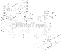 Toro 30672 - Toro 32" Walk-Behind Mower, Fixed Deck, T-Bar, Gear Drive (SN: 313000001 - 313999999) (2013) Idler Arm and Caster Wheel Assembly