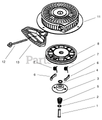 Toro 38053 (824) - Toro 24" Power Throw Snow Thrower (SN: 200000001 - 200999999) (2000) Recoil Starter No. 590733 Tecumseh HMSK80-155672V (Model No. 38078 Only) (Optional)