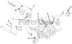 Gravely 992217 (PM 260H) - Gravely Pro-Master 60" Zero-Turn Mower, 31hp Kawasaki (SN: 041000 - 049999) Hose Routing For Pumps, Wheel Motors &amp; Cylinder