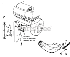 Cub Cadet 326 (190-326-100) - Cub Cadet Bagger Mount Kit (1991) att Rear Bagger Mounting Kit
