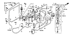 Honda BF130 A2 XA (BZBE) - Honda Marine Engine, Made in Japan (SN: BZBE-1300001 - BZBE-1400000) WATER SEPARATOR + FUEL PIPE