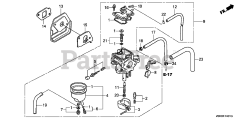 Honda GX100 KRB1/A (GCANM) - Honda Engine, Made in Japan (SN: GCANM-1300001 - GCANM-9999999) CARBURETOR (RAMMER FLOAT)