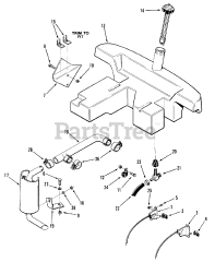 Toro 01-19KE01 (C-195) - Toro Garden Tractor (1982) Throttle, Choke, Fuel And Exhaust System
