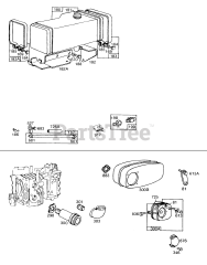 Briggs & Stratton 191702-5671-XX - Briggs & Stratton Vertical Engine Fuel Tank, Mufflers &amp; Parts
