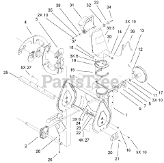 Toro 38053 (824) - Toro 24" Power Throw Snow Thrower (SN: 200000001 - 200999999) (2000) Auger and Housing Assembly