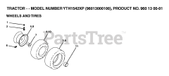 Husqvarna YTH 1542 XP (960130001-00) - Husqvarna 42" Yard Tractor (2005-05) WHEELS &amp; TIRES
